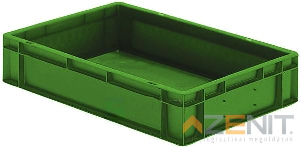 Műanyag szállítóláda 600×400×120 mm zöld színben